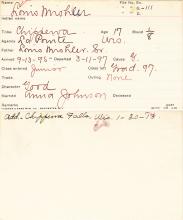 Louis Mishler Student Information Card