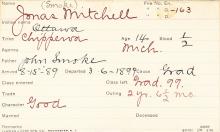Jonas Mitchell (Smoke) Student Information Card