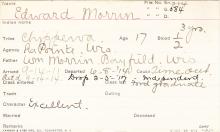 Edward Morrin Student Information Card