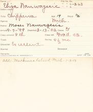 Eliza Nauwegesic Student Information Card