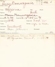 Lucy Nauwegesic Student Information Card