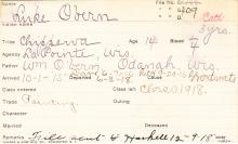 Luke Obern Student Information Card