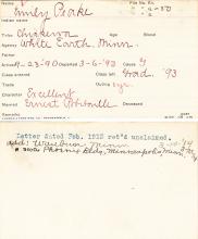 Emily Peake Student Information Card