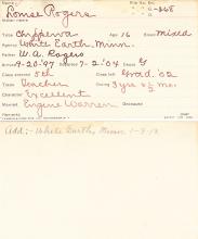 Louise Rogers Student Information Card