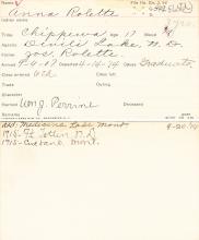 Anna Rolette Student Information Card