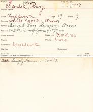Robert Charles Roy Student Information Card