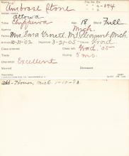 Ambrose Stone Student Information Card