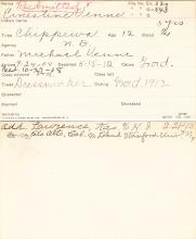Ernestine Venne Student Information Card