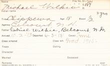 Michael Wilkie Student Information Card