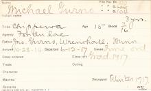 Michael Gurno Student Information Card 