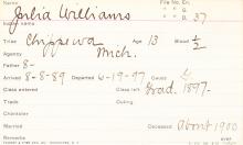 Julia Williams Student Information Card