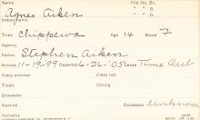 Agnes Aiken Student Information Card