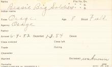 Bessie Big Soldier Student Information Card