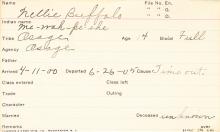 Nellie Buffalo (Me-wah-pe-she) Student Information Card
