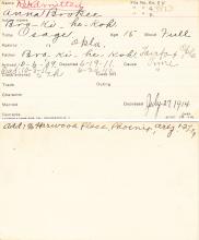 Anna Brokey Student Information Card