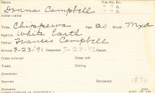 Donna Campbell Student Information Card