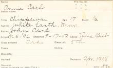 Annie Carl Student Information Card