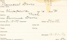 Margaret Davis Student Information Card