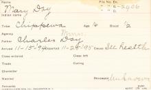 Mary Day Student Information Card