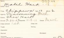 Mabel Hart Student Information Card