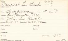 Margaret La Rush Student Information Card