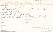 Alice Long Pole Student Information Card