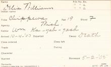Delia Williams Student Information Card