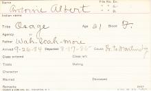 Antoine Albert Student Information Card