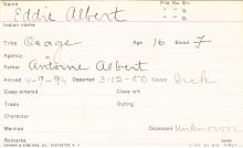 Eddie Albert Student Information Card