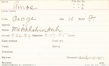 Amos Student Information Card