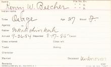 Henry W. Beecher Student Information Card