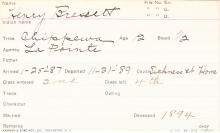 Henry Bressett Student Information Card