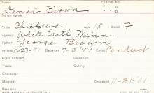 Daniel Brown Student Information Card