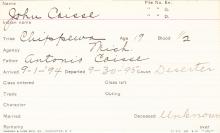 John Caisse Student Information Card