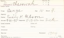Lum Chesowah Student Information Card