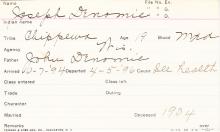 Joseph Denomie Student Information Card