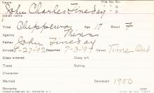 Charles Fineday Student Information Card