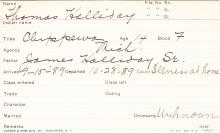 Thomas Holliday Student Information Card