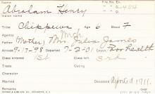 Abraham Henry Student Information Card