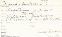 Edward Jackson Student Information Card