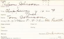 Wilson Johnson Student Information Card