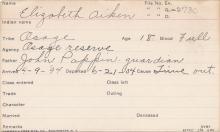 Elizabeth Aiken Student Information Card