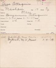 Alice Attaquin Student Information Card