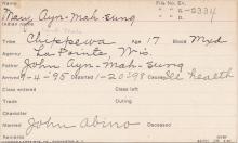 Mary Ayn-Mah-sung Student Information Card