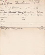 Delphine Beaulieu Student Information Card