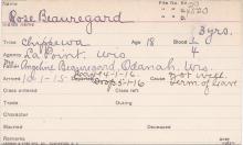 Rose Beauregard Student Information Card