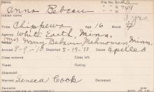 Anna Bebeau Student Information Card