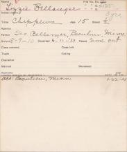 Elizabeth Bellanger Student Information Card