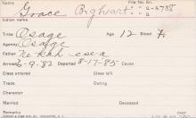 Grace Bigheart Student Information Card