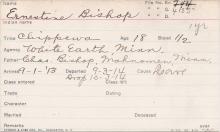 Ernestine Bishop Student Information Card